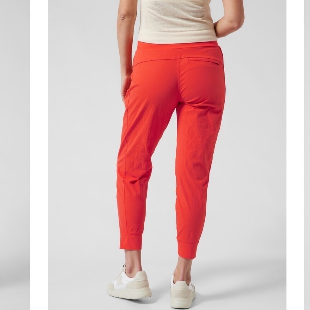 Athleta Trekkie North Jogger Mountain Neon Orange Zip Pocket Size 6 - Picture 3 of 14